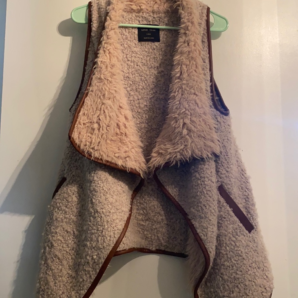 Open front Sherpa vest